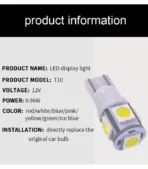 5 Led Parking Light Unviversal Fitting T10 holder 2 pcs - Image 7