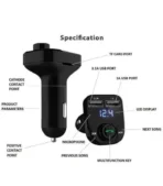 CAR X8 Dual USB v4.0 Car Modulator Bluetooth Device with FM Transmitter - Image 2