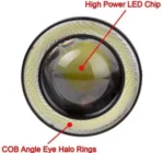 89mm Car COB Angel Eyes Fog Light Led Headlight Lamp Fits Mostly Cars - Image 3