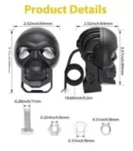 Skull LED Black HeadLight For Modified Purpose in 1 and 2 quantity - Image 3