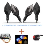 LED Bike Indicator Combo Pack of 4 with Multi-Mode Flasher & Handlebar Control Switch – Compatible with All Bikes - Image 9