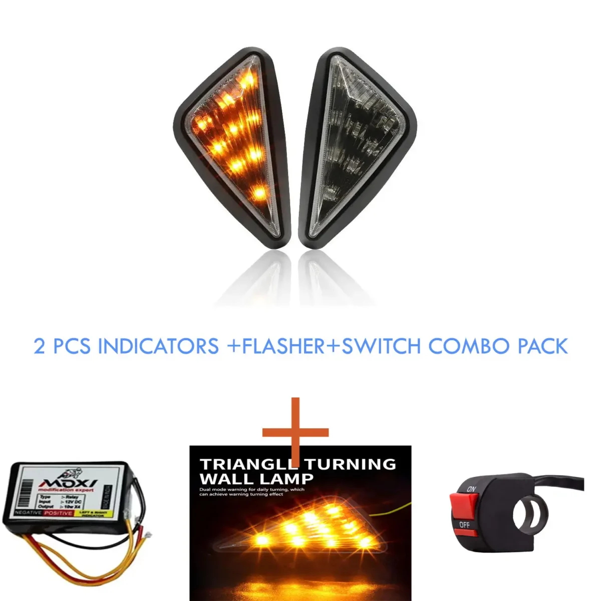 LED Bike Indicator Combo Pack of 4 with Multi-Mode Flasher & Handlebar Control Switch – Compatible with All Bikes - Image 8