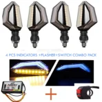 LED Bike Indicator Combo Pack of 4 with Multi-Mode Flasher & Handlebar Control Switch – Compatible with All Bikes - Image 6